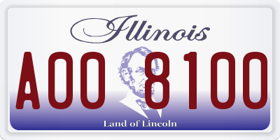 IL license plate A008100