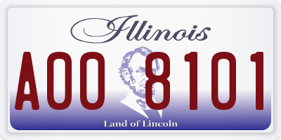 IL license plate A008101