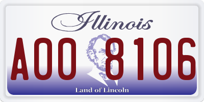 IL license plate A008106