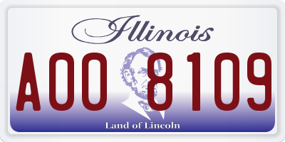 IL license plate A008109