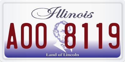IL license plate A008119