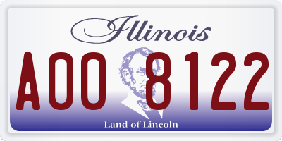IL license plate A008122