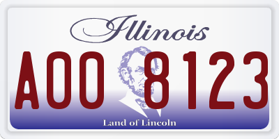 IL license plate A008123