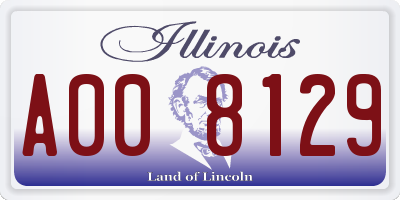 IL license plate A008129