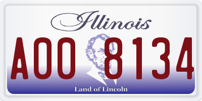 IL license plate A008134