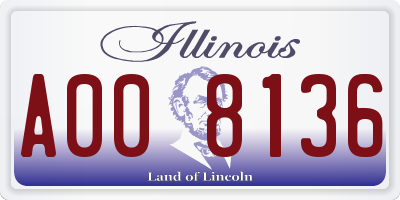 IL license plate A008136