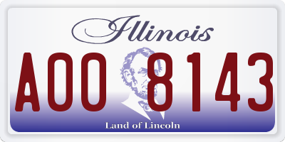 IL license plate A008143