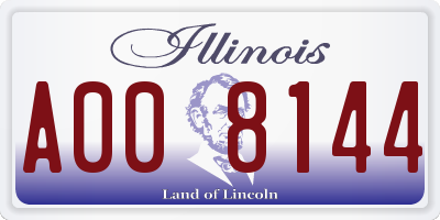 IL license plate A008144