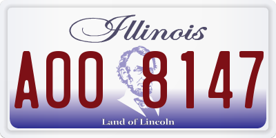 IL license plate A008147
