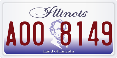 IL license plate A008149