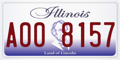 IL license plate A008157