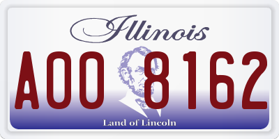 IL license plate A008162