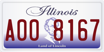 IL license plate A008167