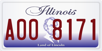 IL license plate A008171