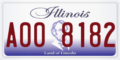 IL license plate A008182