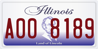 IL license plate A008189