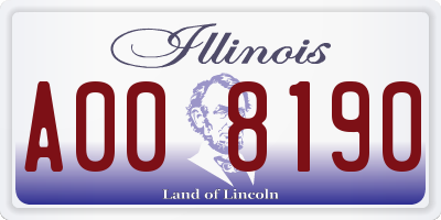 IL license plate A008190