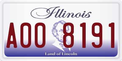 IL license plate A008191