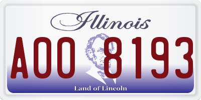 IL license plate A008193