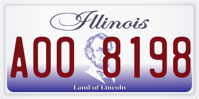 IL license plate A008198