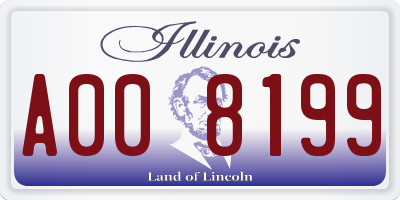 IL license plate A008199