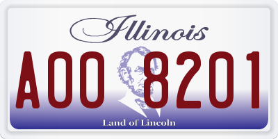 IL license plate A008201