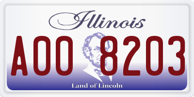 IL license plate A008203