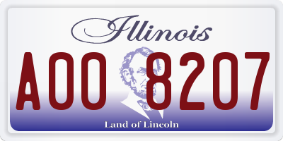IL license plate A008207