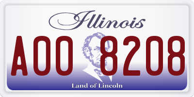 IL license plate A008208