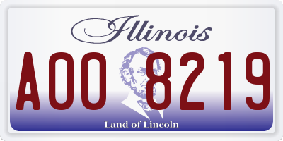 IL license plate A008219