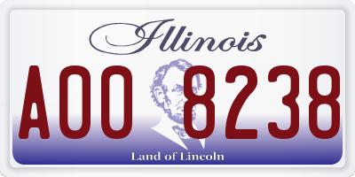 IL license plate A008238