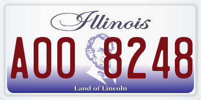IL license plate A008248