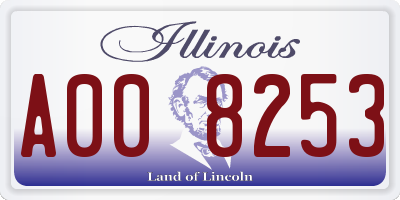IL license plate A008253