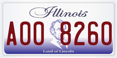 IL license plate A008260