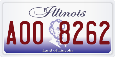 IL license plate A008262