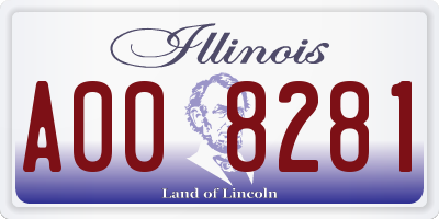 IL license plate A008281