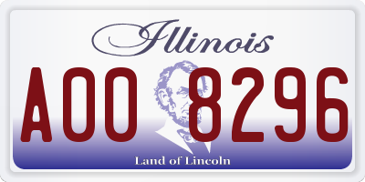 IL license plate A008296