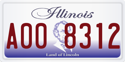 IL license plate A008312