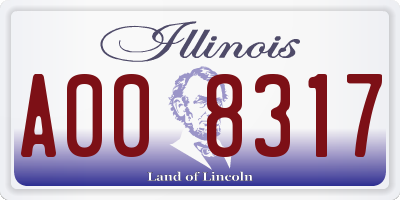 IL license plate A008317