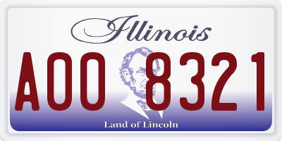 IL license plate A008321