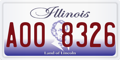 IL license plate A008326