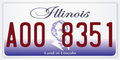 IL license plate A008351