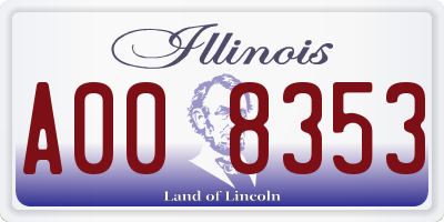 IL license plate A008353