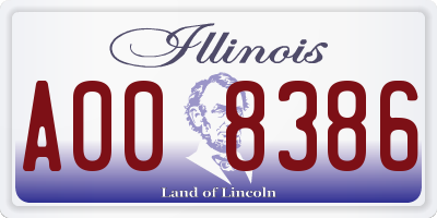 IL license plate A008386