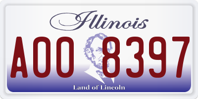 IL license plate A008397