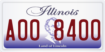 IL license plate A008400