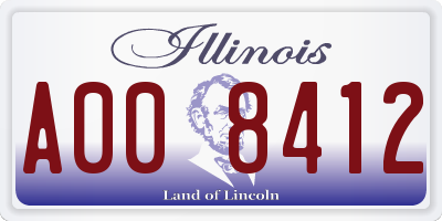 IL license plate A008412
