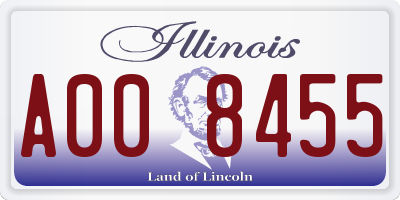 IL license plate A008455