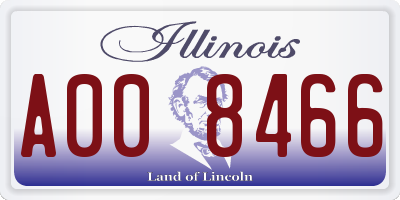 IL license plate A008466
