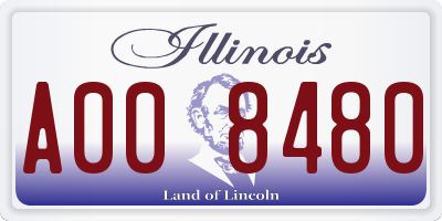 IL license plate A008480